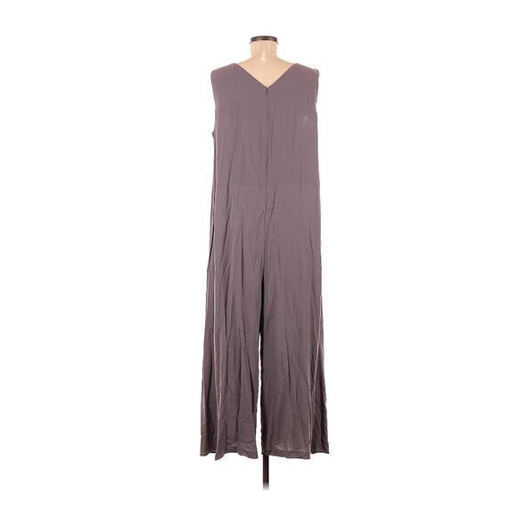 EILEEN FISHER Layered Bateau Neck Silk Jumpsuit | Luna / Gray | L | NWT - Picture 10 of 12